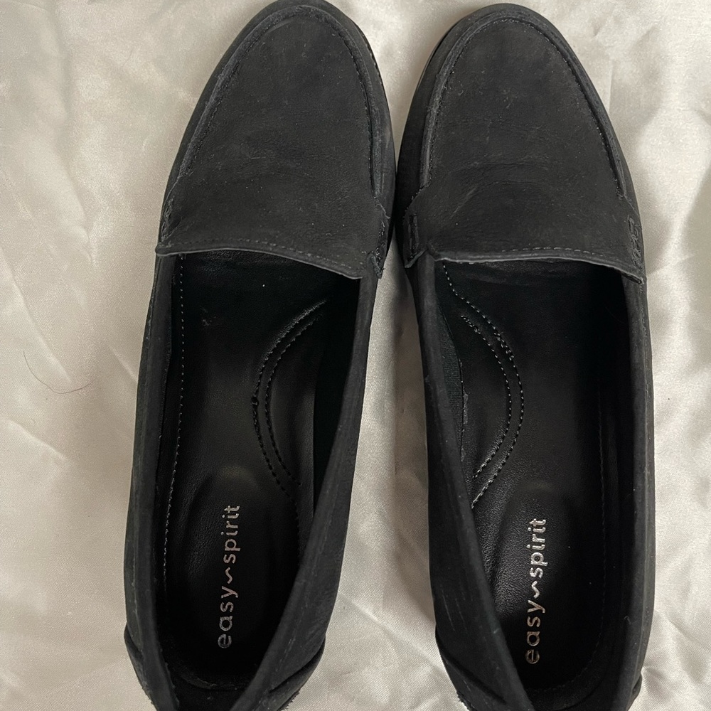 Easy Spirit Black Suede Loafer size 7, worn once.